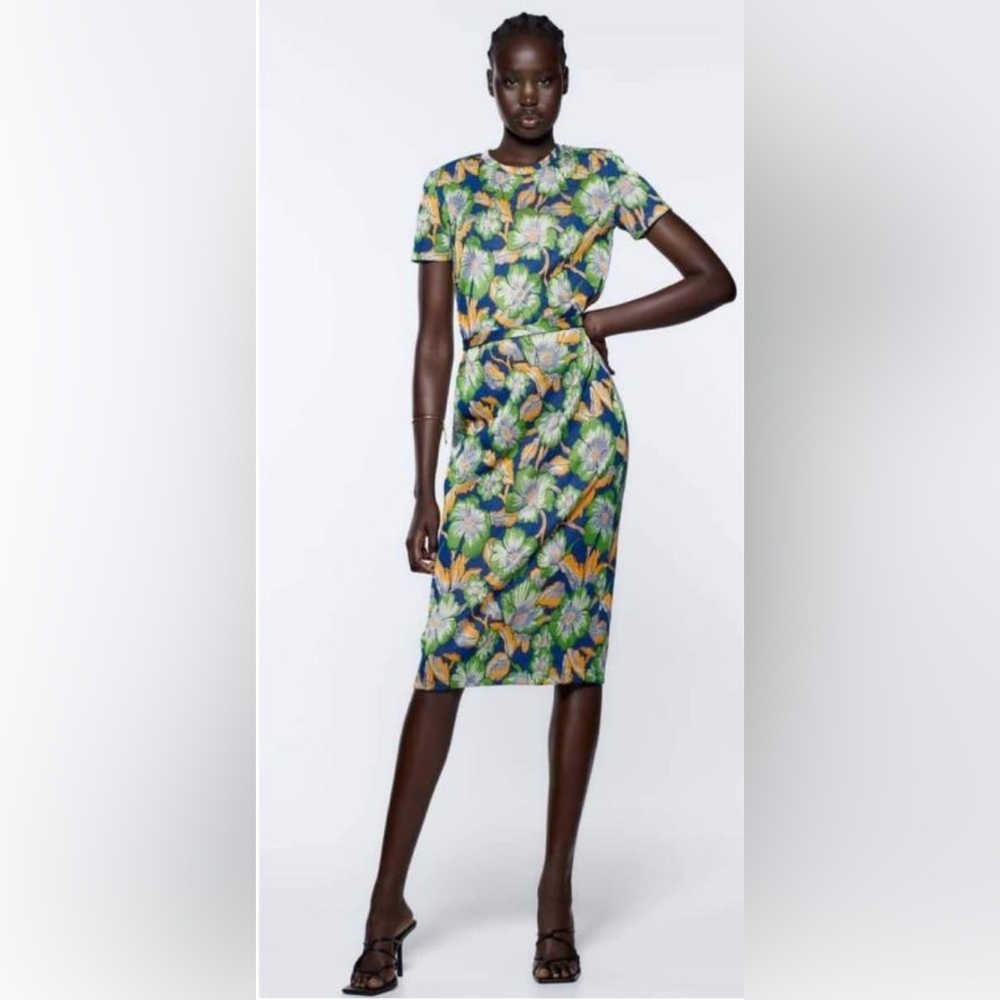 Tropical Floral Midi Dress
